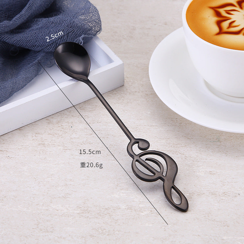 Wholesale Creative note spoon 304 stainless steel coffee spoon mixing ice spoon